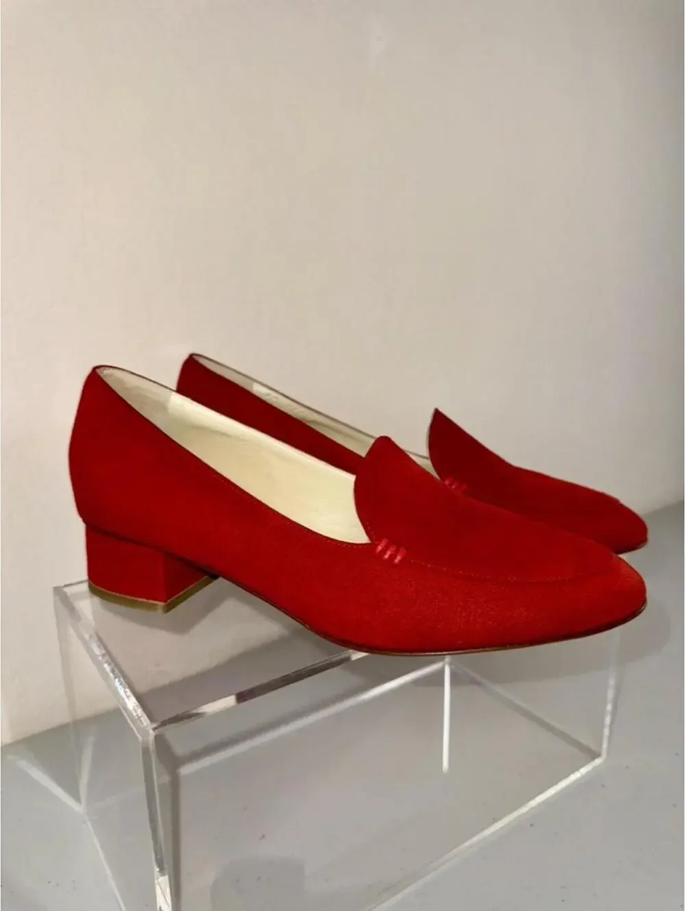 $475 NWOB Sarah Flint Rosie Loafers Flats Red Suede Shoes Size 36 EU 6 US Italy